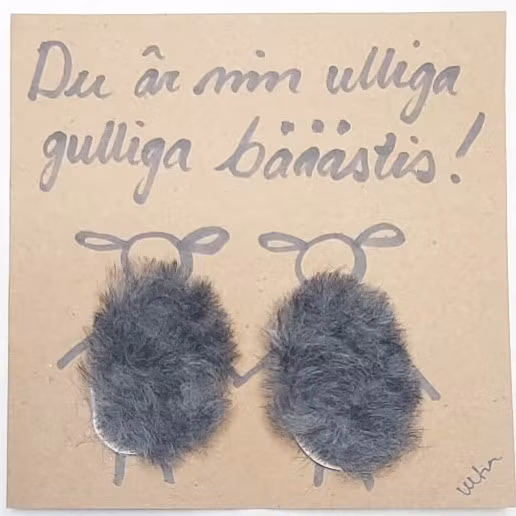 Kort med lamm - Du är min ulliga gulliga bääästis!