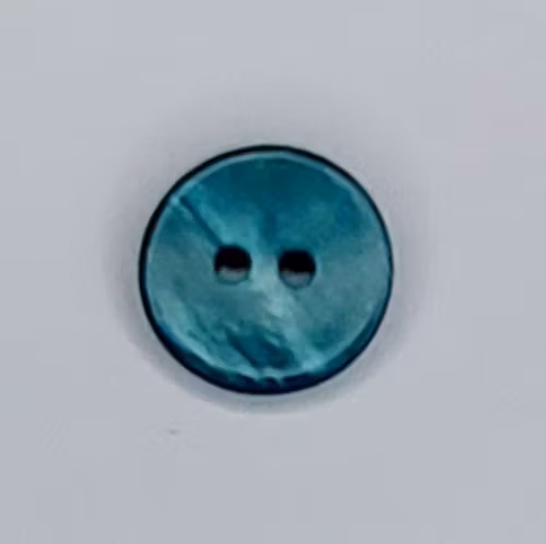 Ljus azurblå knapp 15 mm
