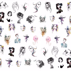 Watersticker Womans Faces