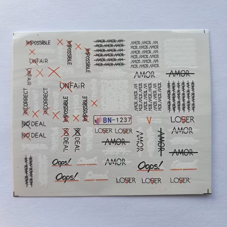 Waterstickers Text