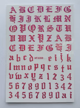 Stickers Victorian Letters/numbers