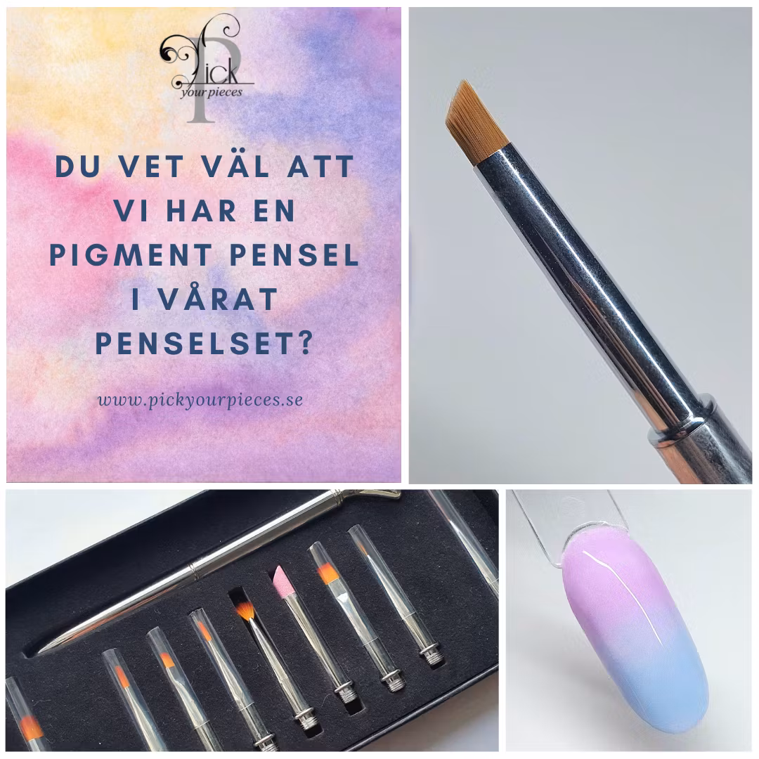 Pigmentborste till naglar uppmålad ombre fade tip naglar pigment borste