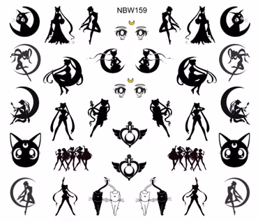 Watersticker Sailor Moon 2 - Black