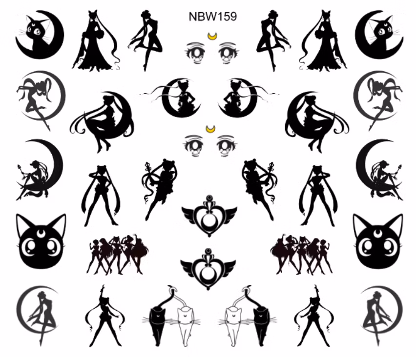 Watersticker Sailor Moon 2 - Black