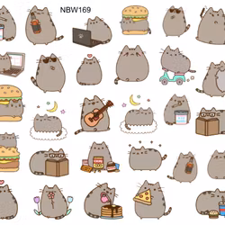 Watersticker Pusheen the cat