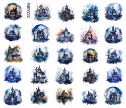 Watersticker - Spooky Houses