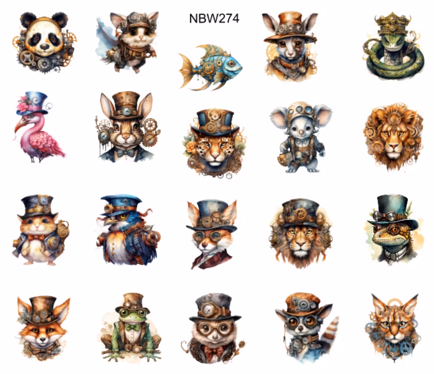 Watersticker - Steampunk Animals 2