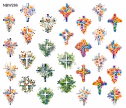 Watersticker - Cross Flowers 2