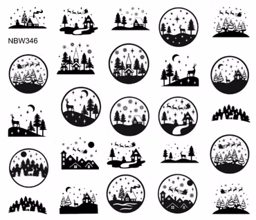 Watersticker - Christmas Silhuettes
