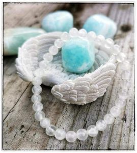 Armband Selenit Pärlor 6 mm.