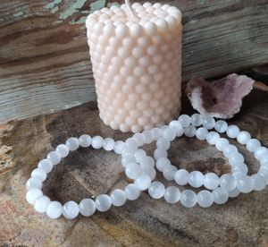 Armband Selenit Pärlor 8 mm.