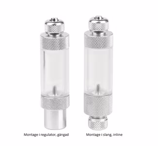 Bubbelräknare/backventil, "inline"