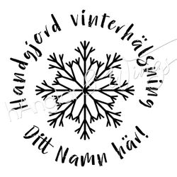PERSONLIG - 022 - Rund Snöflinga Handgjord Vinterhälsning