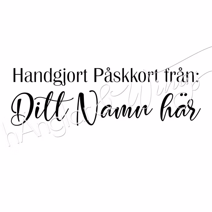 PERSONAL - 028 - Straight Line -  Handgjort Påskkort från