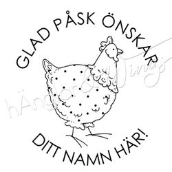 PERSONLIG - 068  Rund Höna Glad Påsk önskar