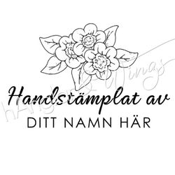 PERSONLIG - 072  Blomma Handstämplat av
