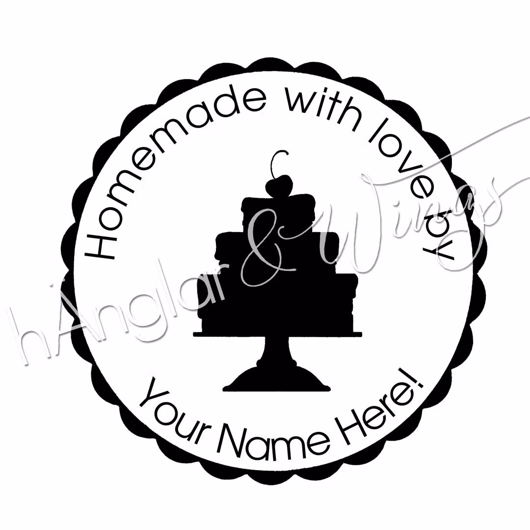 PERSONLIG - 091  Rund Homemade with love by (ENGLISH)