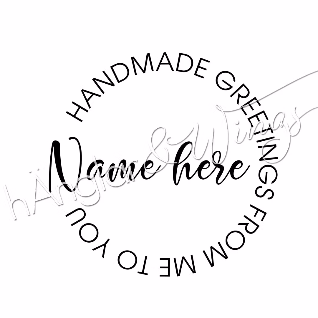 PERSONLIG - 095 - Rund Handmade Greetings from (ENGLISH)