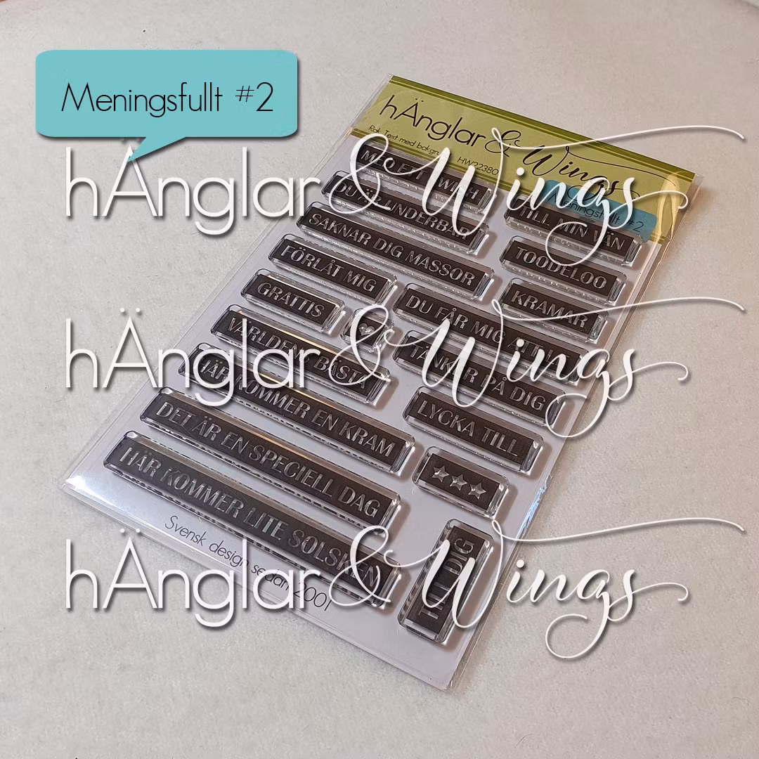 UTGÅTT - Clear Stamps - Rak Text med bakgrund