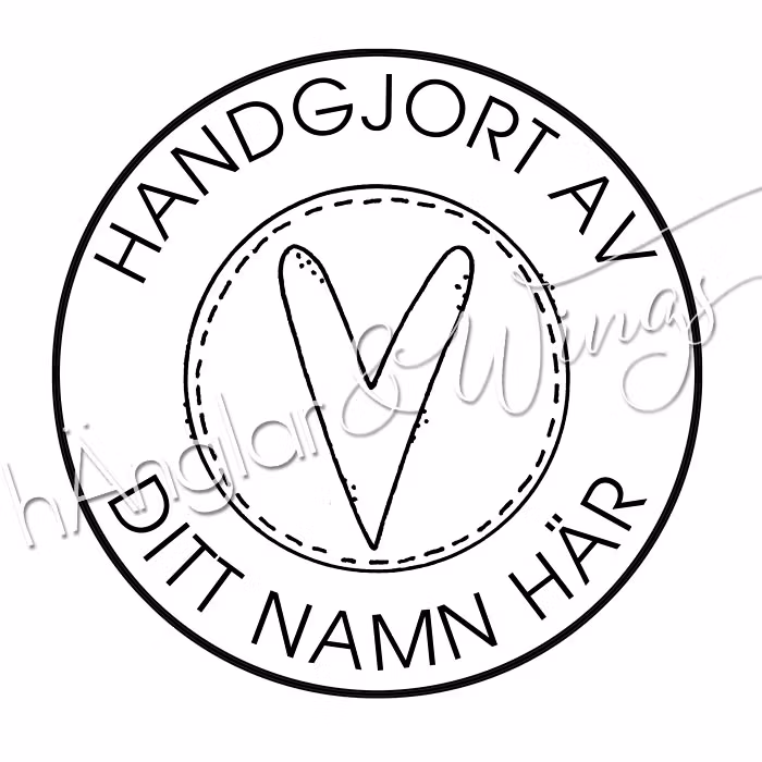 PERSONLIG - 119  Rund - Handgjort av (m. hjärta)