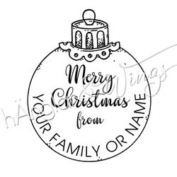 PERSONLIG - 122  Rund - Julkula Merry Christmas  (ENGLISH)