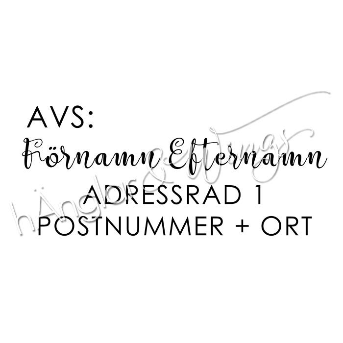 PERSONLIG - 155  Rak - AVS + Adress skrivstil
