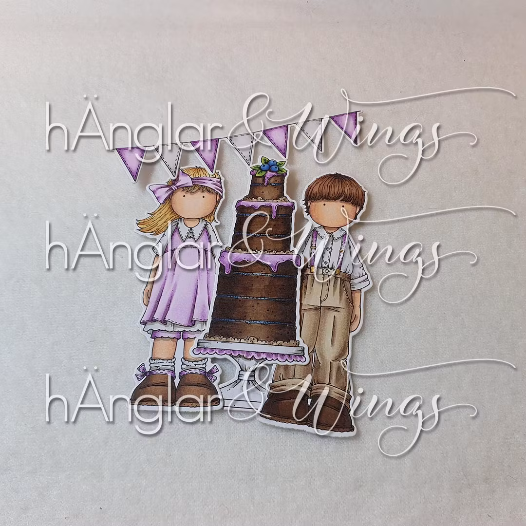 Clear Stamps - SET - Långa Kalasare MED DIES / Tall party folks with DIES (HW22393 + HWD22005)