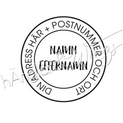 PERSONLIG - 176  Rund - Adress runt cirkeln