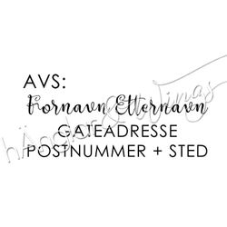 PERSONLIG - 197  Rak - Avs - Adresse (NORSK)