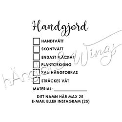 PERSONLIG - 264  Handgjord tvättråd kryssrutor