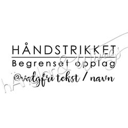 PERSONLIG - 293   Rak Håndstrikket  (NORSK)