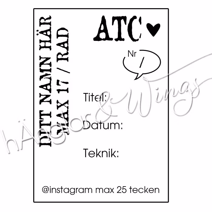 PERSONLIG - 300   ATC Rakt namn på sidan
