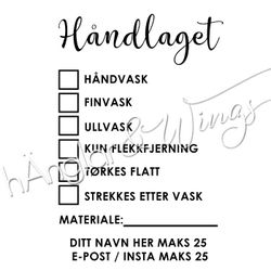 PERSONLIG - 304  Håndlaget Råd om Vask  (NORSK)
