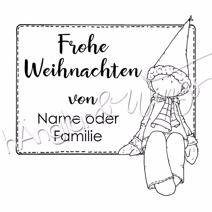 PERSONLIG - 306  Frohe Weihnachten Santa  (TYSKA)