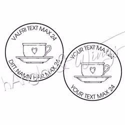 PERSONLIG - 374 Rund - Valfritt med kaffekopp (YOUR TEXT)