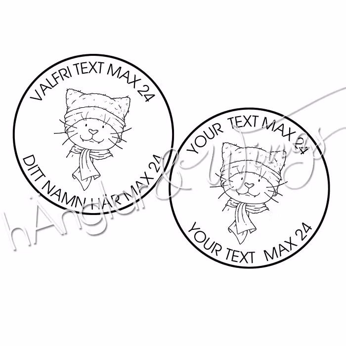 PERSONLIG - 375  Rund - Valfritt med vinterkatt