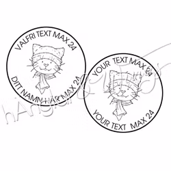 PERSONLIG - 375  Rund - Valfritt med vinterkatt