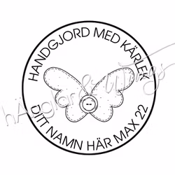 PERSONLIG - 378  Rund - Handgjord - vingar m knapp