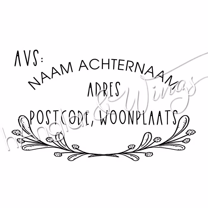 PERSONLIG - 393  Oval - Adres (DUTCH
