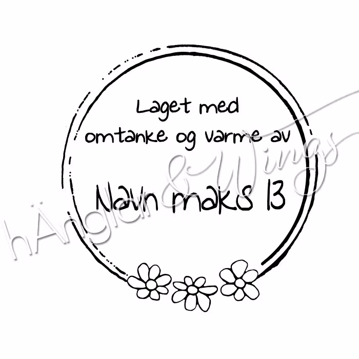 PERSONLIG - 399  Rund - Omtanke - småblommor (NORSK)