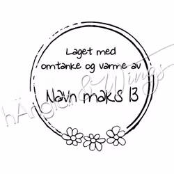 PERSONLIG - 399  Rund - Omtanke - småblommor (NORSK)