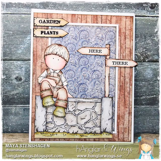 UTGÅTT - Clear Stamps - Sittande Trädgårdspojke