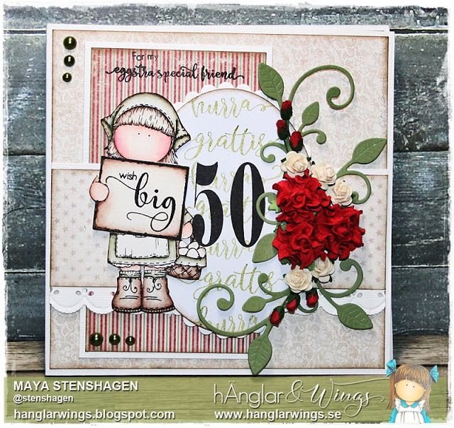UTGÅTT - Clear Stamps - Flicka med Höna A7