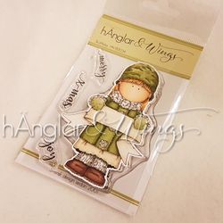 RETIRED - Clear Stamps - Skyltflicka / Girl with Banner - A7