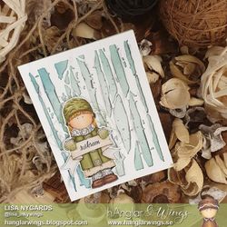RETIRED - Clear Stamps - Skyltflicka / Girl with Banner - A7