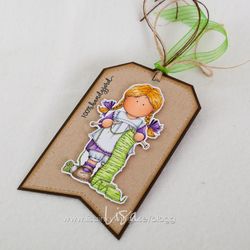 RETIRED - Clear Stamps - Stickflicka / Knitting Girl - A7