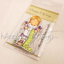 RETIRED - Clear Stamps - Stickflicka / Knitting Girl - A7