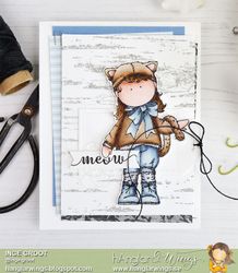 UTGÅTT - Clear Stamps - Kattflicka A7