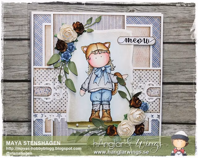 UTGÅTT - Clear Stamps - Kattflicka A7
