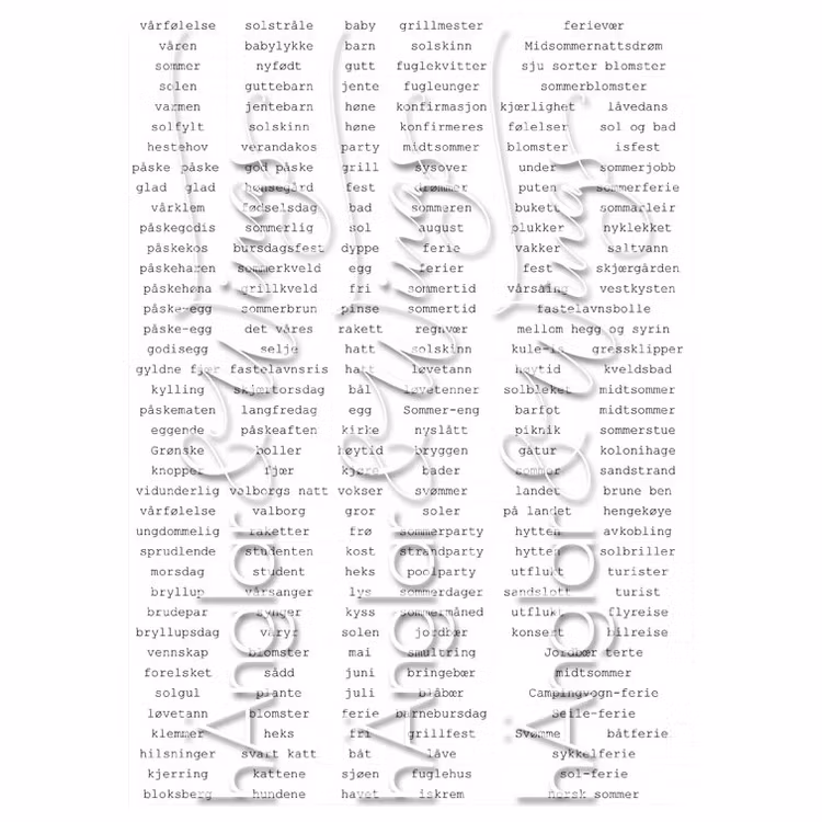 DIGI - Norska småord 5 Påsk/Vår - VIT - A4 (PDF)